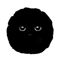Black Cat Face Standard 15  Premium Round Cushions by Cemarart