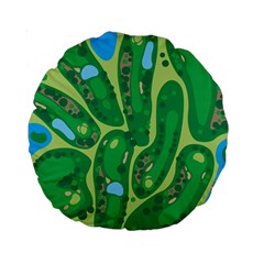 Golf Course Par Golf Course Green Standard 15  Premium Round Cushions by Cemarart