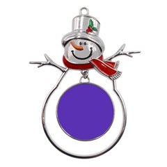 Ultra Violet Purple Metal Snowman Ornament by bruzer