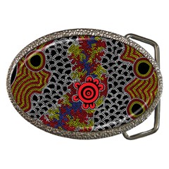Authentic Aboriginal Art - Gathering 2 Belt Buckles by hogartharts