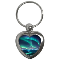Aurora Borealis Key Chain (heart) by Ndabl3x