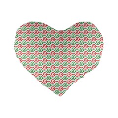 Mosaic Hexagon Honeycomb Standard 16  Premium Flano Heart Shape Cushions by Ndabl3x