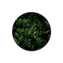 Banana Leaves Rubber Round Coaster (4 Pack) by goljakoff