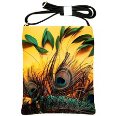 Oceans Stunning Painting Sunset Scenery Wave Paradise Beache Mountains Shoulder Sling Bag by Cemarart