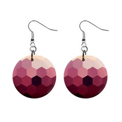 Hexagon Valentine Valentines Mini Button Earrings by Grandong