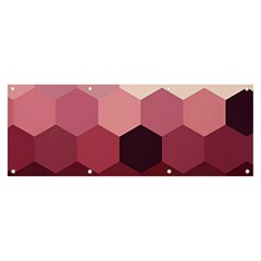 Hexagon Valentine Valentines Banner And Sign 8  X 3  by Grandong