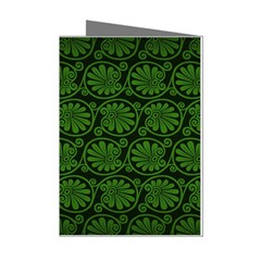 Green Floral Pattern Floral Greek Ornaments Mini Greeting Cards (pkg Of 8) by nateshop