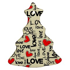 Love Abstract Background Love Textures Christmas Tree Ornament (two Sides) by nateshop