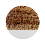 Love Abstract Background Love Textures Marble Wood Coaster (Round)