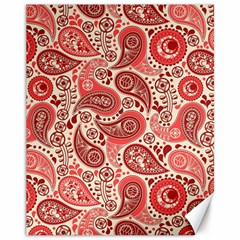 Paisley Red Ornament Texture Canvas 11  X 14  by nateshop