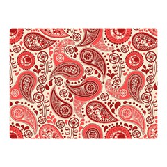 Paisley Red Ornament Texture Two Sides Premium Plush Fleece Blanket (mini) by nateshop