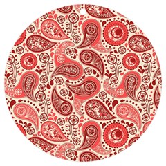 Paisley Red Ornament Texture Uv Print Acrylic Ornament Round by nateshop