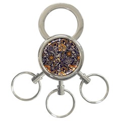 Paisley Texture, Floral Ornament Texture 3-ring Key Chain by nateshop