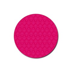 Pink Pattern, Abstract, Background, Bright Rubber Coaster (round) by nateshop