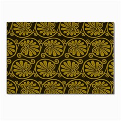 Yellow Floral Pattern Floral Greek Ornaments Postcards 5  X 7  (pkg Of 10) by nateshop