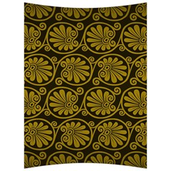 Yellow Floral Pattern Floral Greek Ornaments Back Support Cushion by nateshop