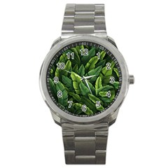 Green Leaves Sport Metal Watch by goljakoff