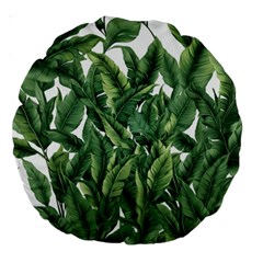 Tropical Leaves Large 18  Premium Round Cushions by goljakoff
