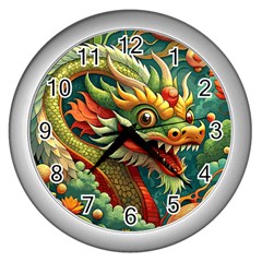 Chinese New Year ¨c Year Of The Dragon Wall Clock (silver)