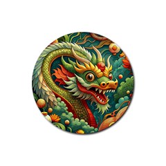 Chinese New Year ¨c Year Of The Dragon Rubber Round Coaster (4 Pack) by Valentinaart