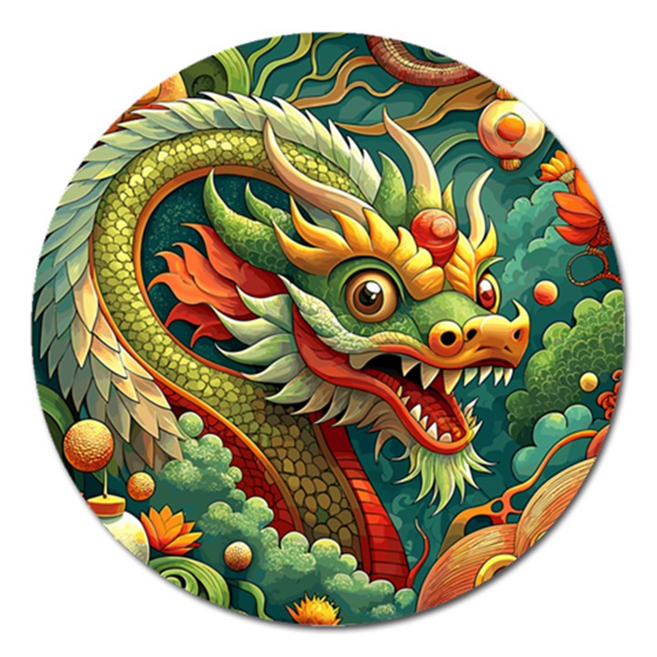 Chinese New Year – Year of the Dragon Magnet 5  (Round)