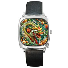 Chinese New Year ¨c Year Of The Dragon Square Metal Watch