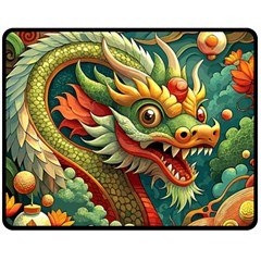 Chinese New Year ¨c Year Of The Dragon Fleece Blanket (medium) by Valentinaart