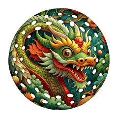 Chinese New Year ¨c Year Of The Dragon Ornament (round Filigree) by Valentinaart