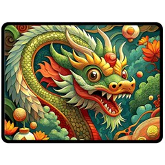 Chinese New Year ¨c Year Of The Dragon Two Sides Fleece Blanket (large)