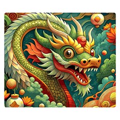 Chinese New Year ¨c Year Of The Dragon Two Sides Premium Plush Fleece Blanket (small)