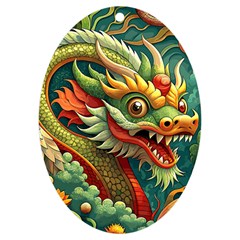 Chinese New Year ¨c Year Of The Dragon Uv Print Acrylic Ornament Oval by Valentinaart