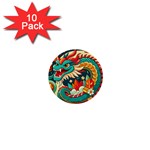 Chinese New Year – Year of the Dragon 1  Mini Buttons (10 pack) 