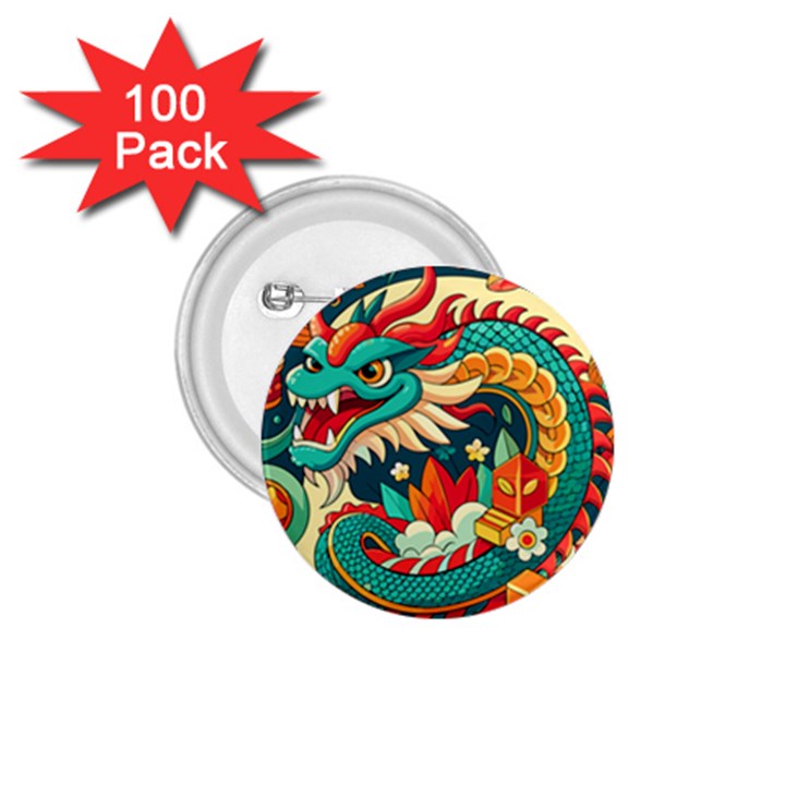Chinese New Year – Year of the Dragon 1.75  Buttons (100 pack) 