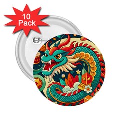 Chinese New Year ¨c Year Of The Dragon 2 25  Buttons (10 Pack) 