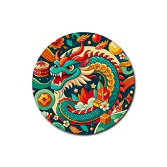 Chinese New Year ¨c Year Of The Dragon Rubber Round Coaster (4 Pack)