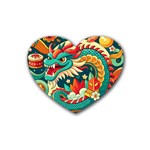 Chinese New Year – Year of the Dragon Rubber Heart Coaster (4 pack)