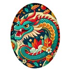 Chinese New Year – Year of the Dragon Oval Glass Fridge Magnet (4 pack)