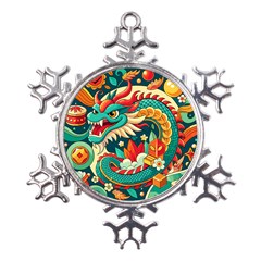 Chinese New Year ¨c Year Of The Dragon Metal Large Snowflake Ornament by Valentinaart