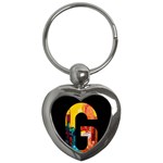 Abstract, Dark Background, Black, Typography,g Key Chain (Heart) Front