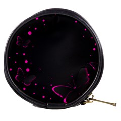 Butterflies, Abstract Design, Pink Black Mini Makeup Bag by nateshop