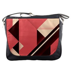 Retro Abstract Background, Brown-pink Geometric Background Messenger Bag by nateshop
