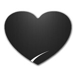 S Black Fingerprint, Black, Edge Heart Mousepad