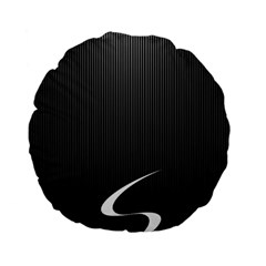 S Black Fingerprint, Black, Edge Standard 15  Premium Flano Round Cushions by nateshop