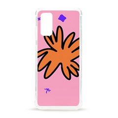 Doodle Flower Sparkles Orange Pink Samsung Galaxy S20 6 2 Inch Tpu Uv Case by Cemarart