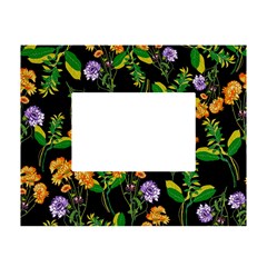 Flowers Pattern Art Floral Texture White Tabletop Photo Frame 4 x6  by Cemarart