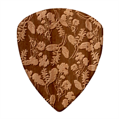Flowers Pattern Art Floral Texture Wood Guitar Pick (set Of 10) by Cemarart