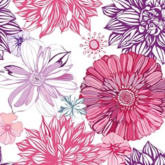 Violet Floral Pattern Play Mat (square) by Cemarart