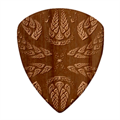 Fractal Green Black 3d Art Floral Pattern Wood Guitar Pick (set Of 10) by Cemarart