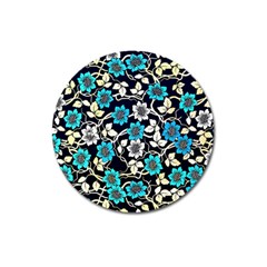 Blue Flower Floral Flora Naure Pattern Magnet 3  (round) by Cemarart