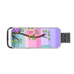 Owls Family Stripe Tree Portable Usb Flash (two Sides) by Bedest